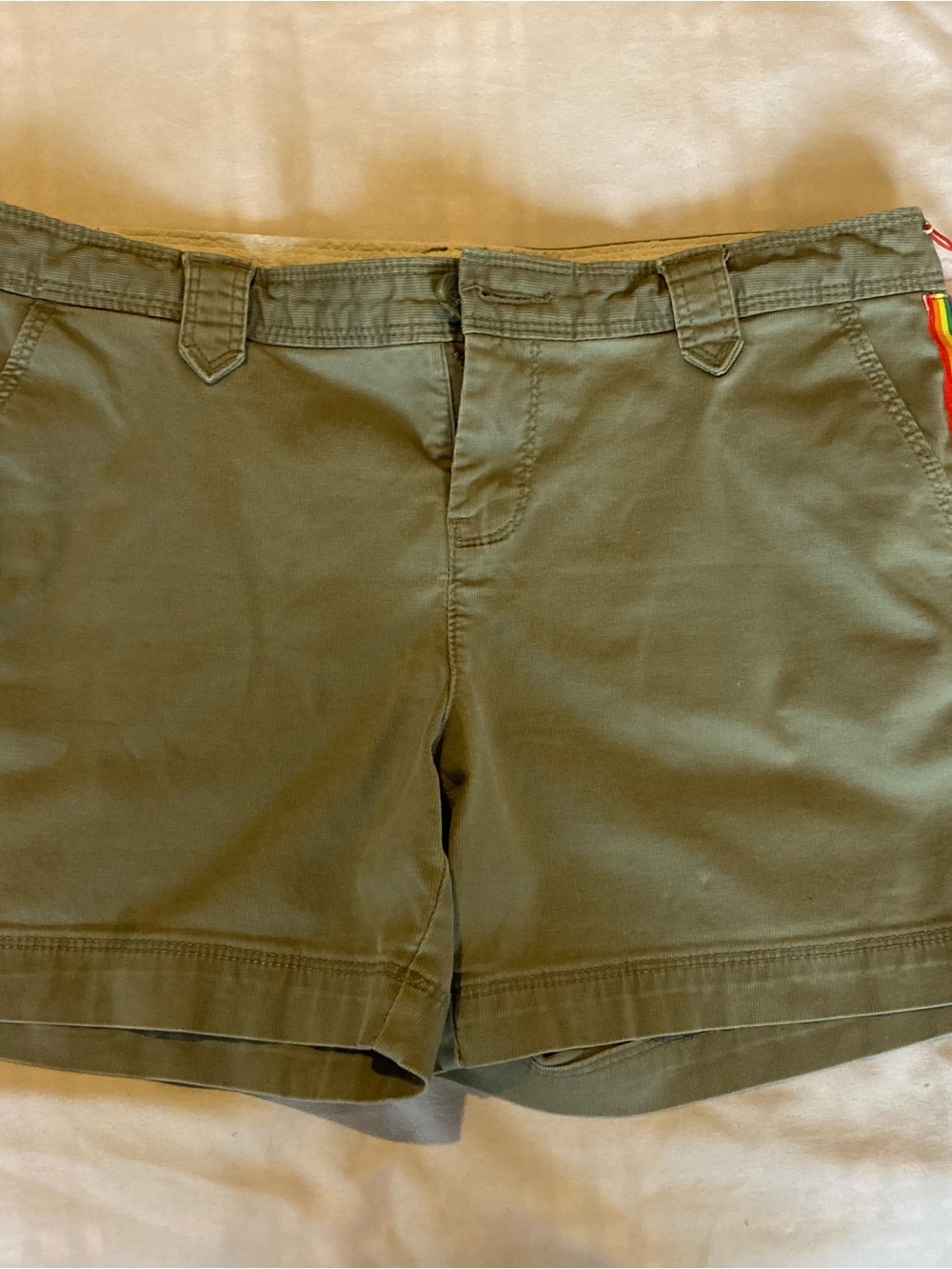 PacSun Olive Green Women's Cargo Shorts w/ rainbow trim